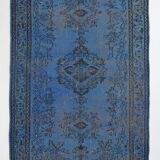 5x8 Blue Handmade Wool Vintage Rug, 163x268Cm SK 2726