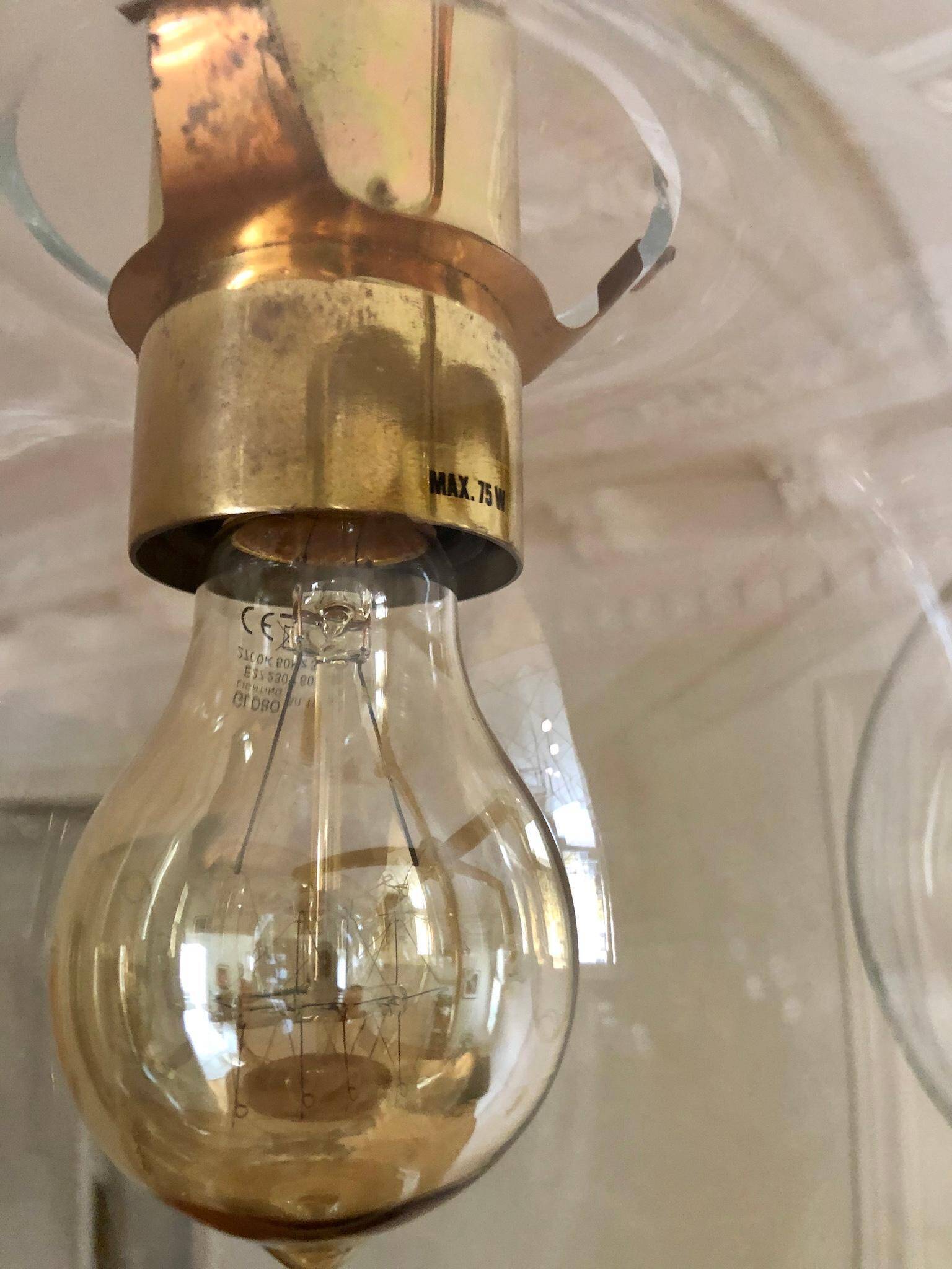 Lustre "Pastoral" en laiton avec six globes Hans-Agne Jakobsson