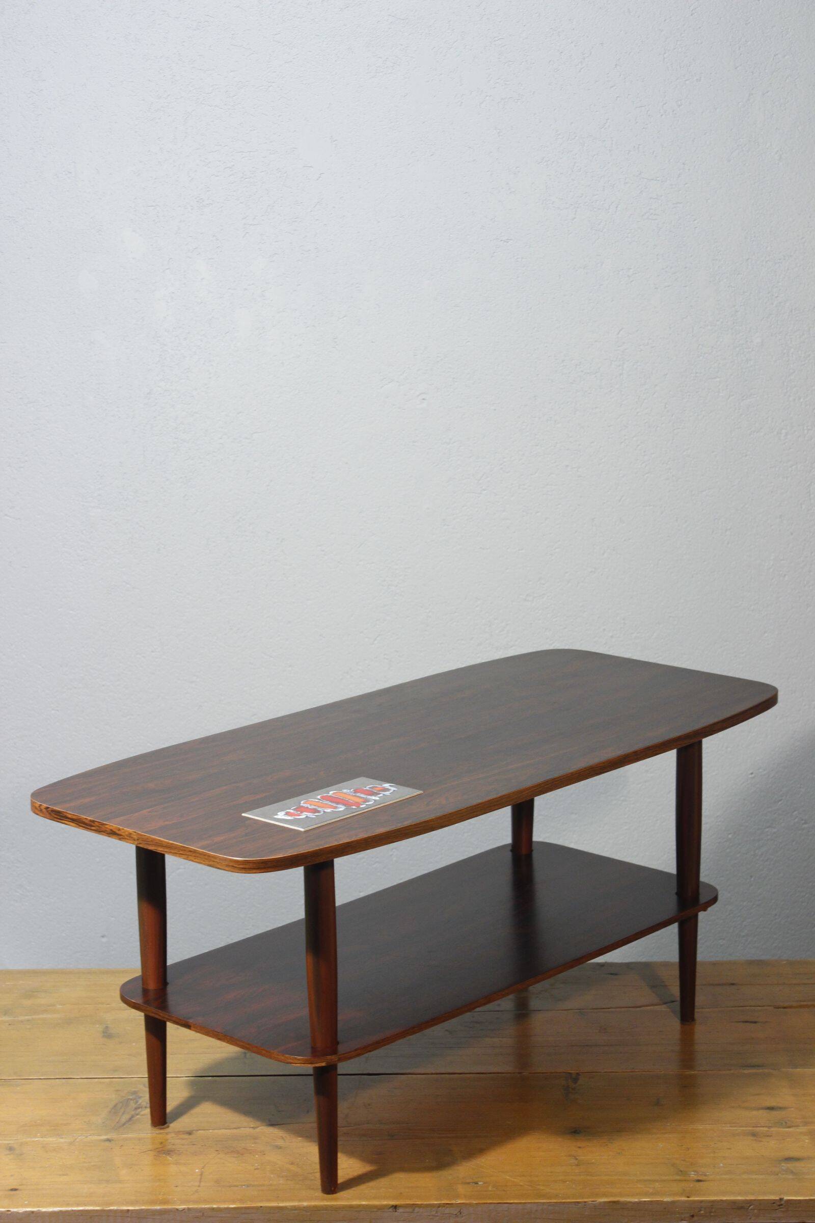 Scandinavian style coffee table from the 50s, rosewood & ceramic