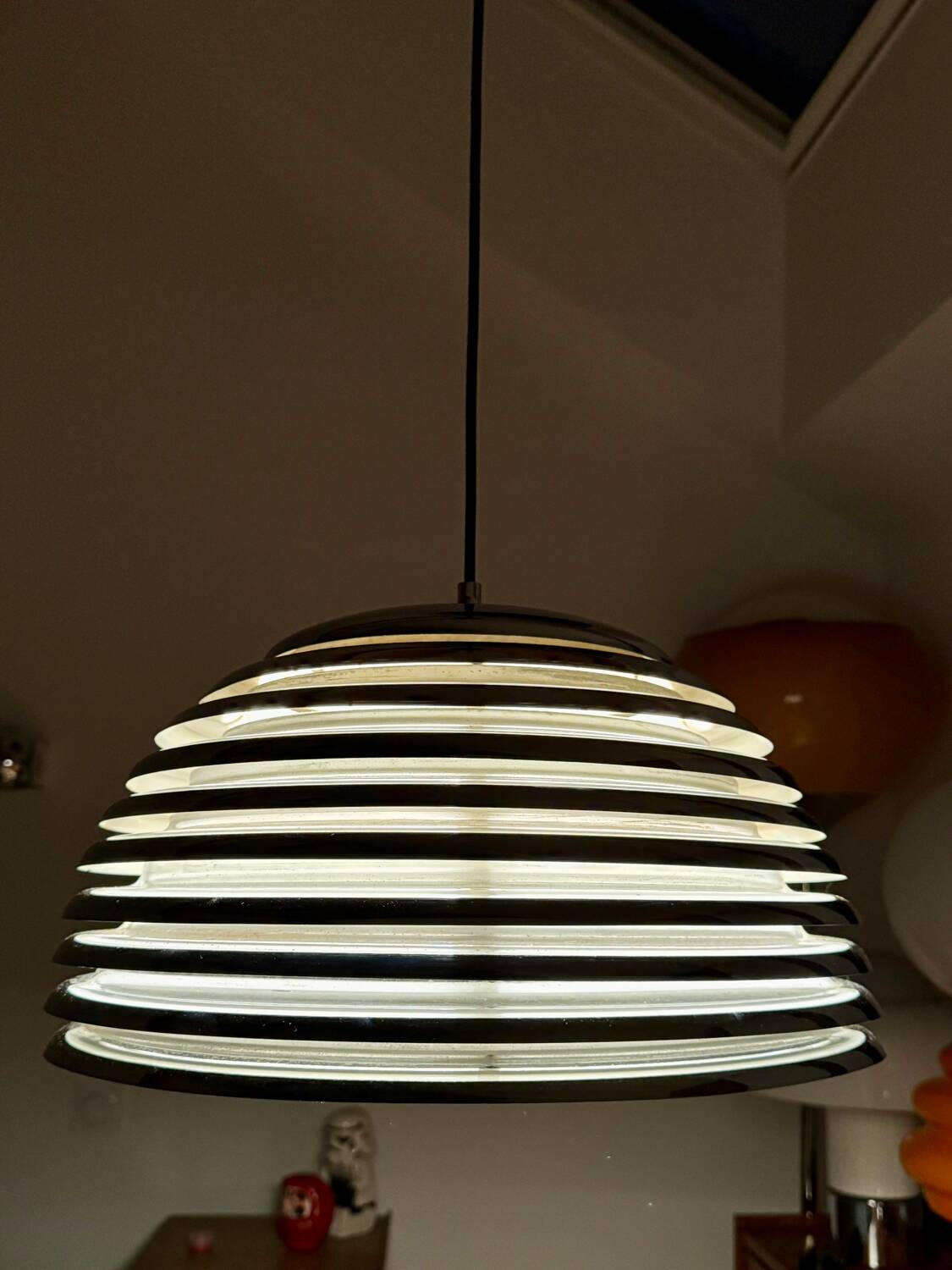 Kazuo Motozawa, Large Suspension "Saturn", Circa 1972, Metal Lamp