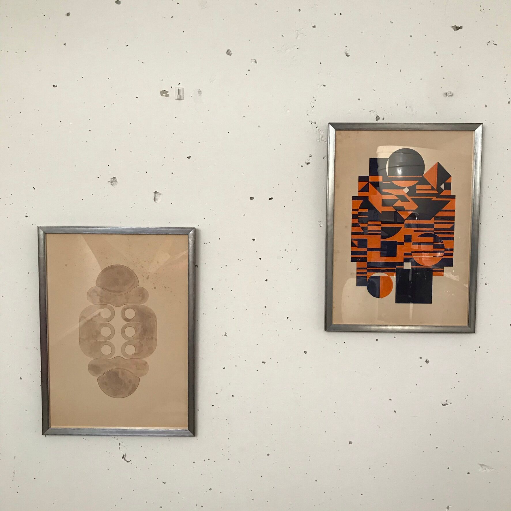 Series of two drawings, kinetic art, anonymous 1970