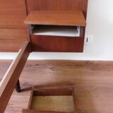 Scandinavian style bed in 140 with two integrated nightstands