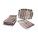 French vintage set of 1 tray and 4 plates for asparagus, by Vallauris