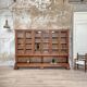 Solid wood display cabinet.
