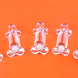 5 knife holders transparent glass clover shape, 1950