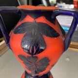 Art nouveau glass paste vase