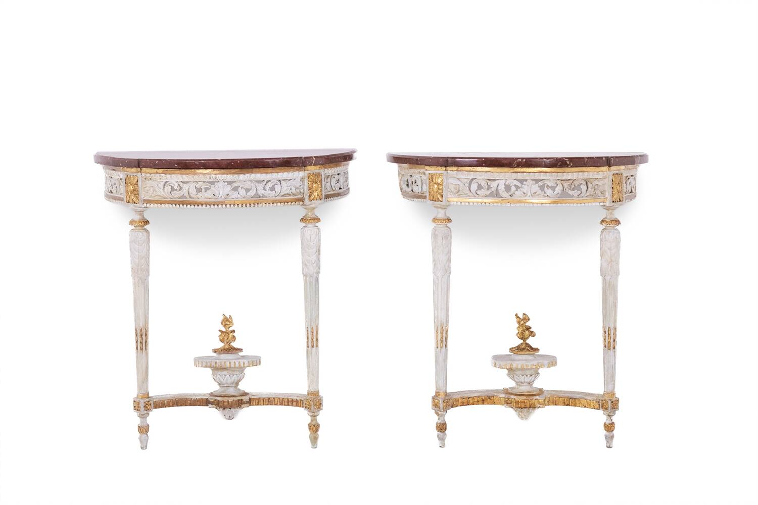 Malot. Pair of lacquered consoles from the Louis XVI period. Circa 1780.