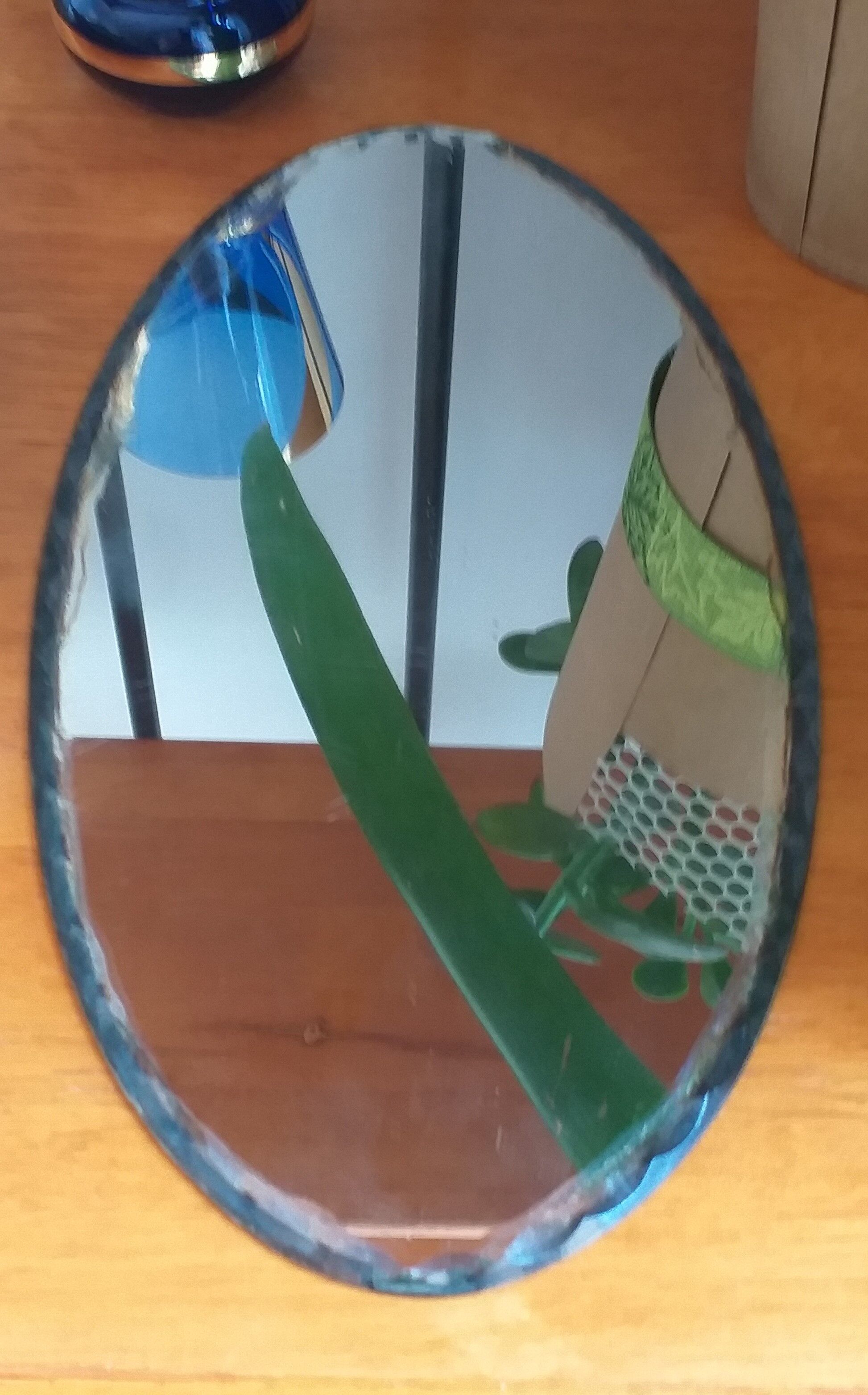 Oval beveled mirror  16x30cm