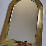 Vintage Moroccan Brass Mirror, Arch Shape, 43 x 28 cm, Stamped