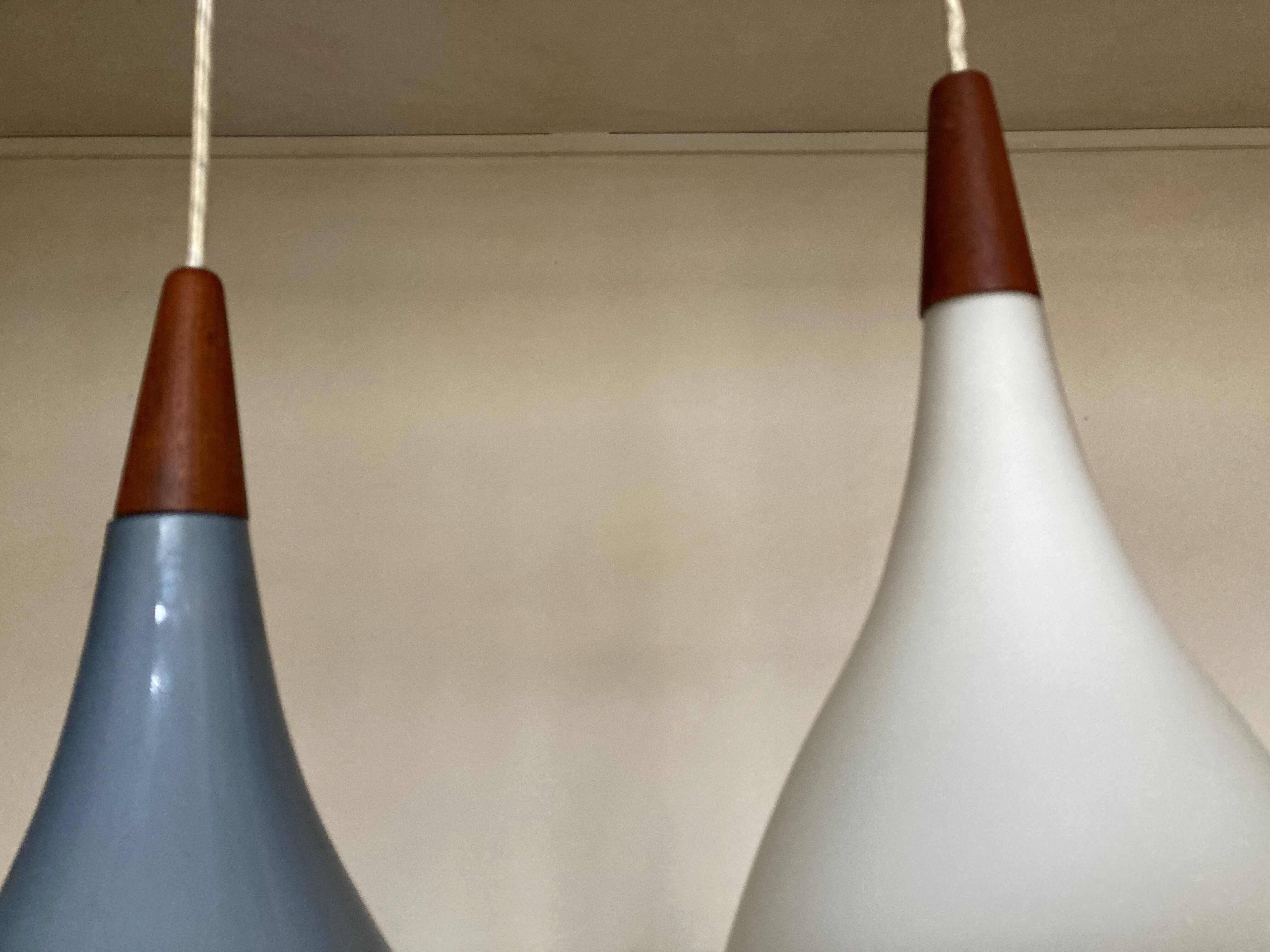 Pair of Tear Drop pendant lights by Holmgaard for Louis Poulsen Denmark 1960-1969