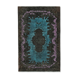 Handmade carved anatolian 1970s 187 cm x 288 cm brown rug