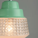 Small Mid-century Turquoise Glass Ceiling Lamp, 60s