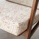 Vintage Danish boucle armchair with orange polka dots from the 1960s.