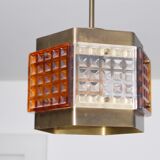 Vintage brass and glass suspension