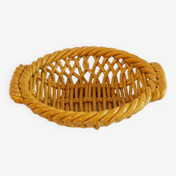 Brawoven ceramic basket from Vallauris