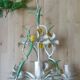 Lustre vintage tôle peinte à fleurs