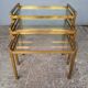 3 tables basse gigogne ep 1970 laiton doré design