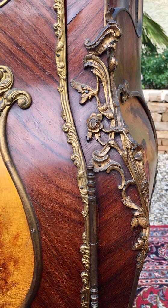 Display Case in Marquetry & Martin Varnish Napoleon III Louis XV Style