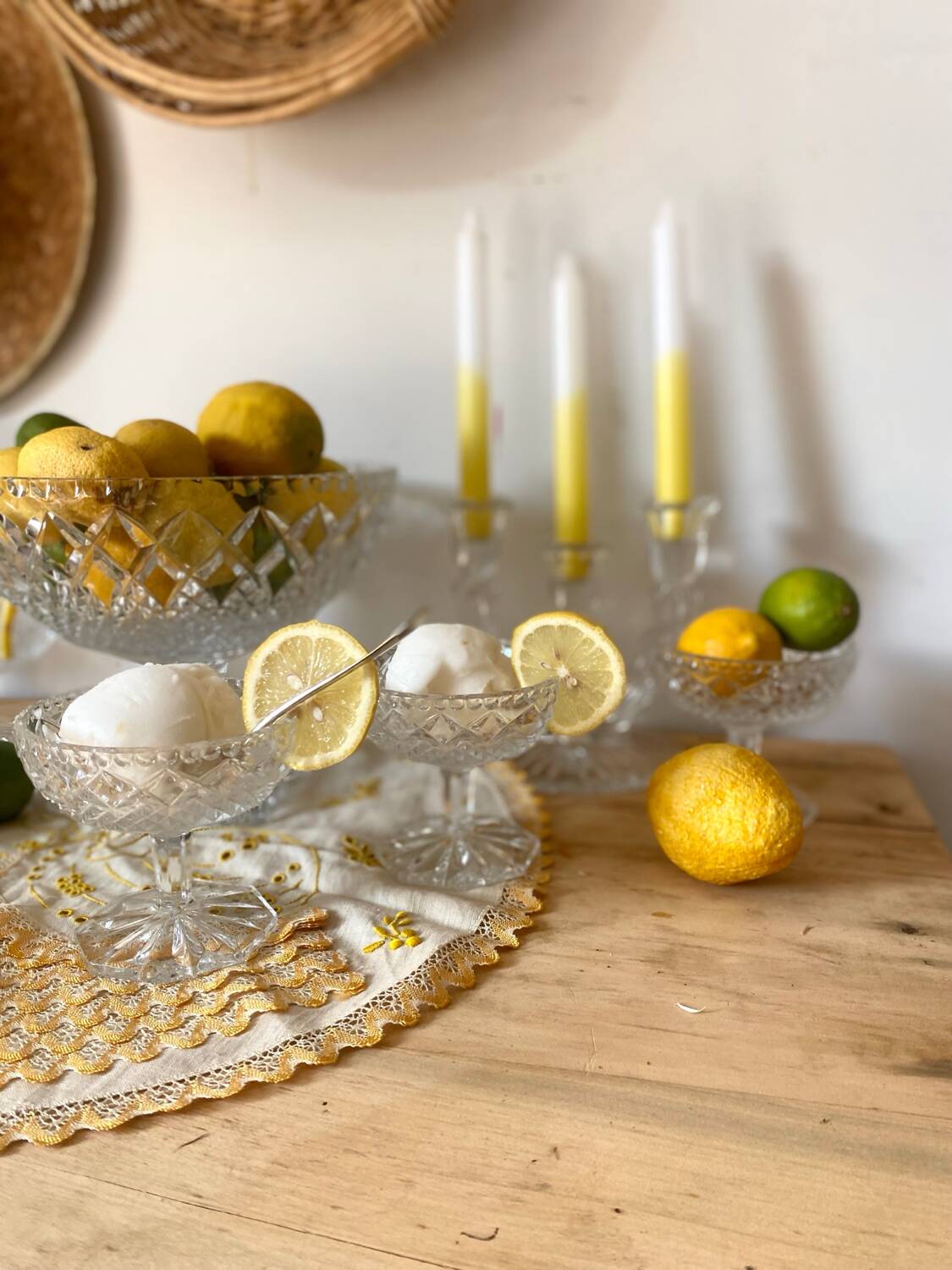 Antique chiseled crystal cups