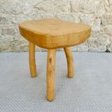 Solid wood tripod stool, 70s