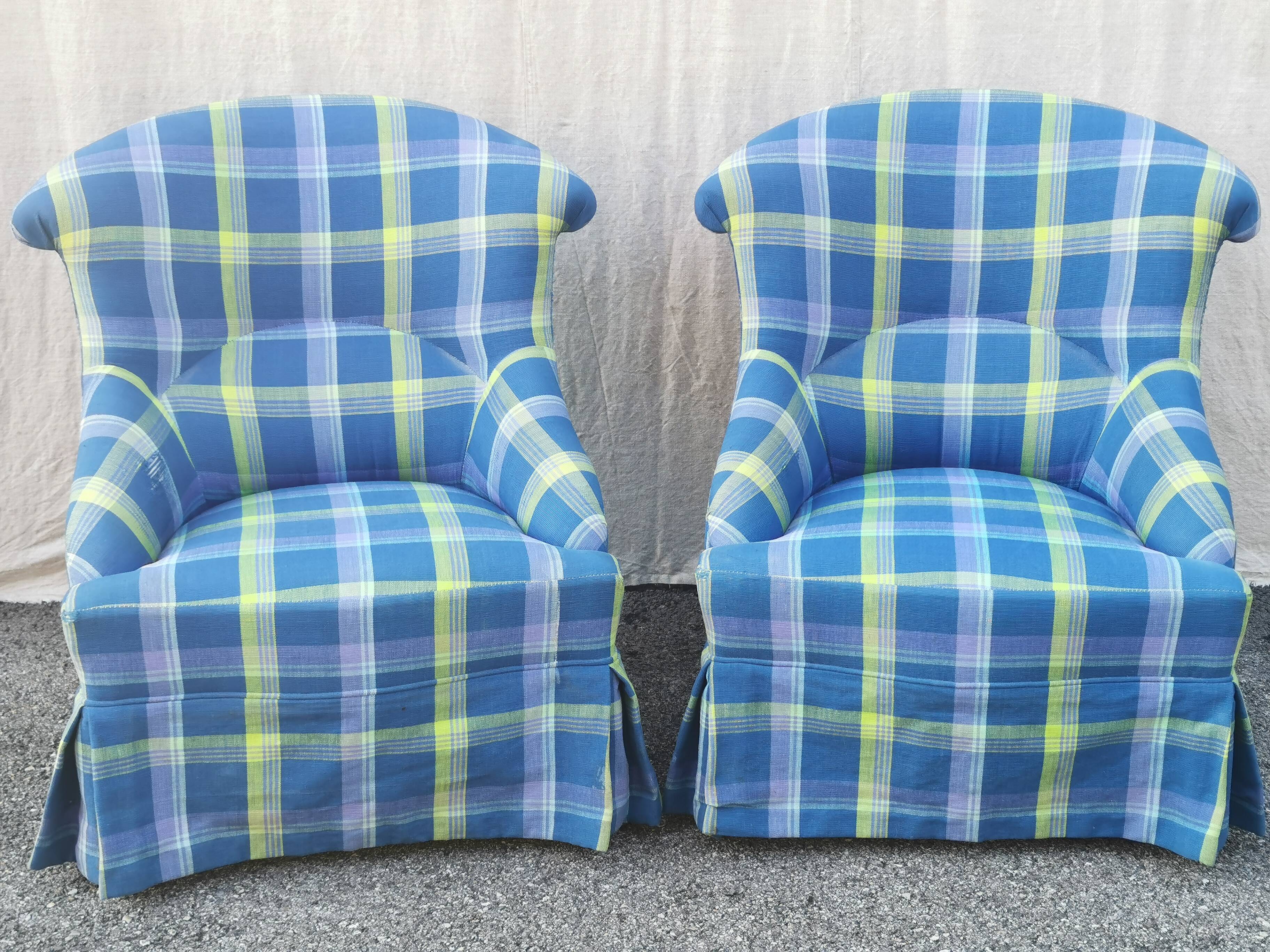 Paire de chauffeuses vintage