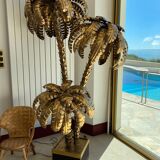 Lampadaire palmier 3 têtes années 70