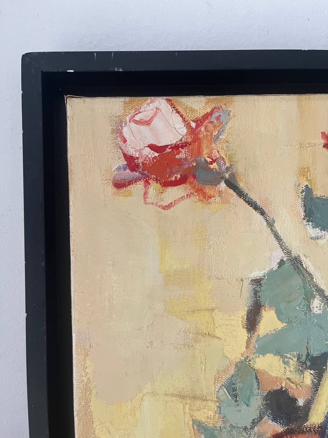 The violin with roses, oil on canvas