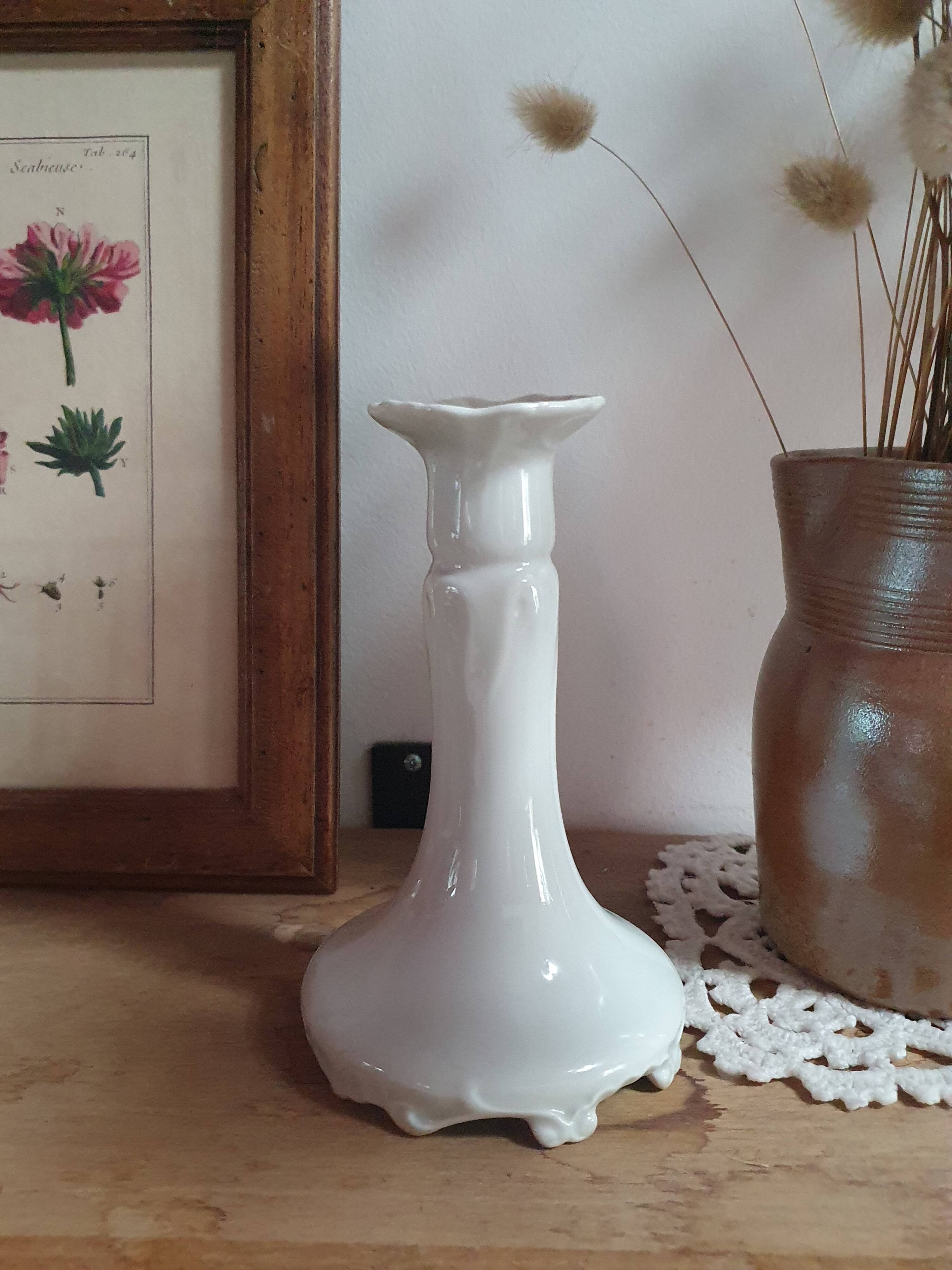 white Limoges porcelain candle holder