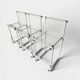 Set de 3 tabourets de comptoir modernistes italiens, acier laqué blanc 1970
