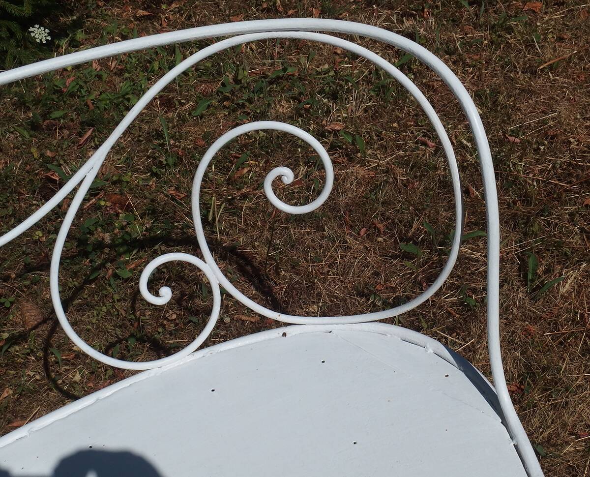Wrought iron garden bench