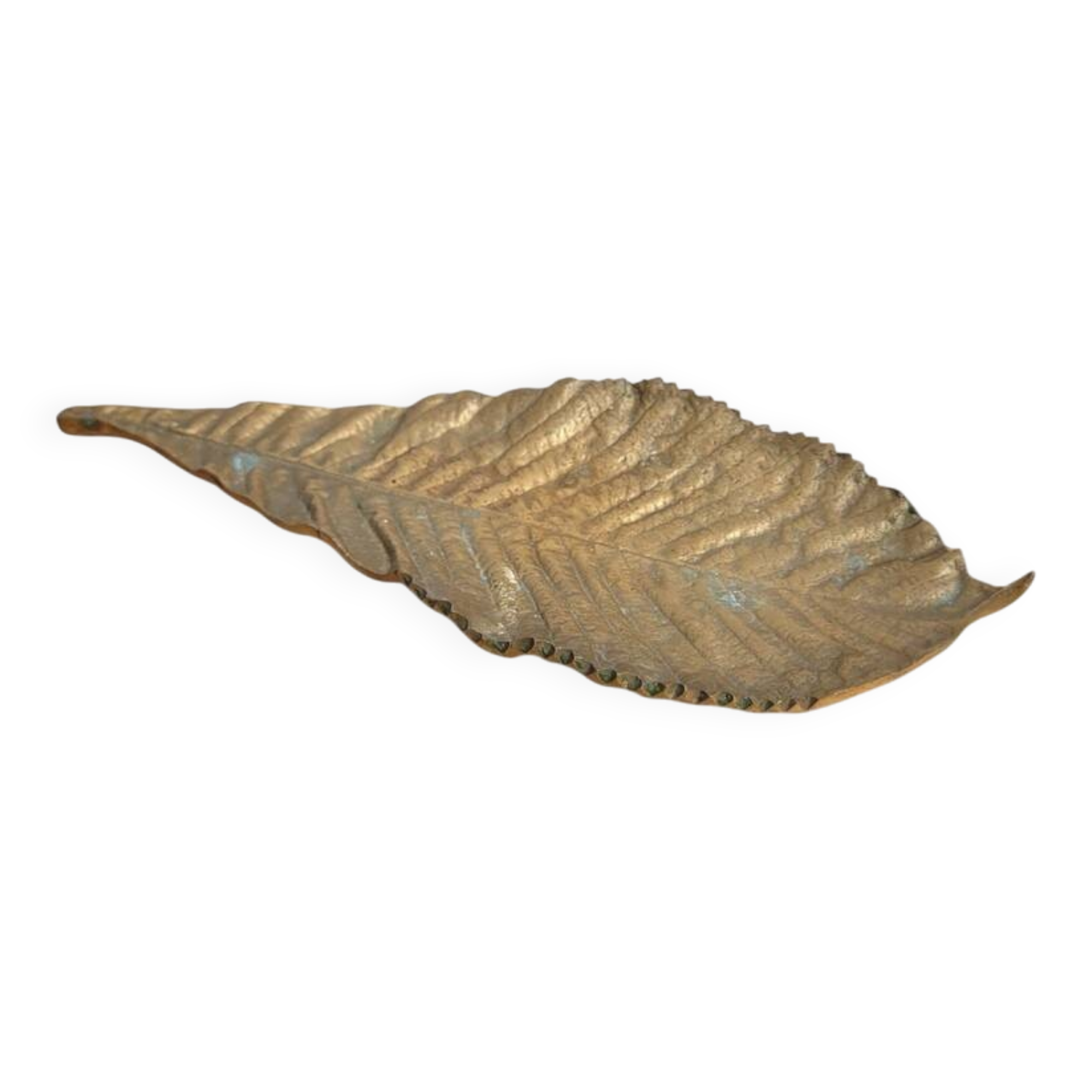 Bronze leaf-shaped pocket emptier