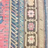 Tapis d'orient fait main de couloir caucasien ancien Kazak  3,09 x 1,52 m