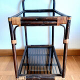Rattan and smoked glass rolling service