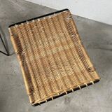 Set of three Raoul Guys wicker and metal stools