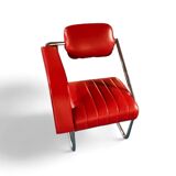 2 chaises en cuir rouge par Eileen Gray pour Alivar