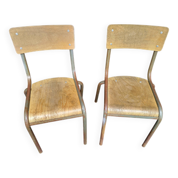 Pair of vintage Mullca school chairs.