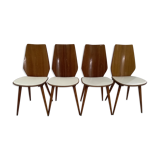 Rare set of 4 chairs Baumann 1960