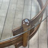 Table basse ronde scandinave en teck 1970