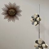 2-light flower floor lamp in French design metal from the 70s vintage