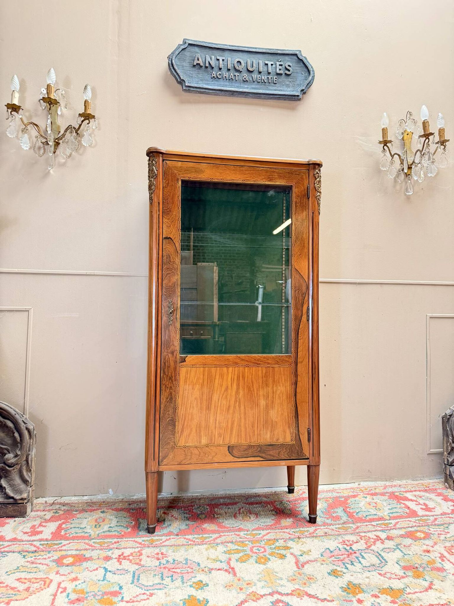 ROSEWOOD DISPLAY CABINET IN LOUIS XVI STYLE, 19TH CENTURY