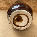 Antique vase vallauris ceramic art brown orange vintage
