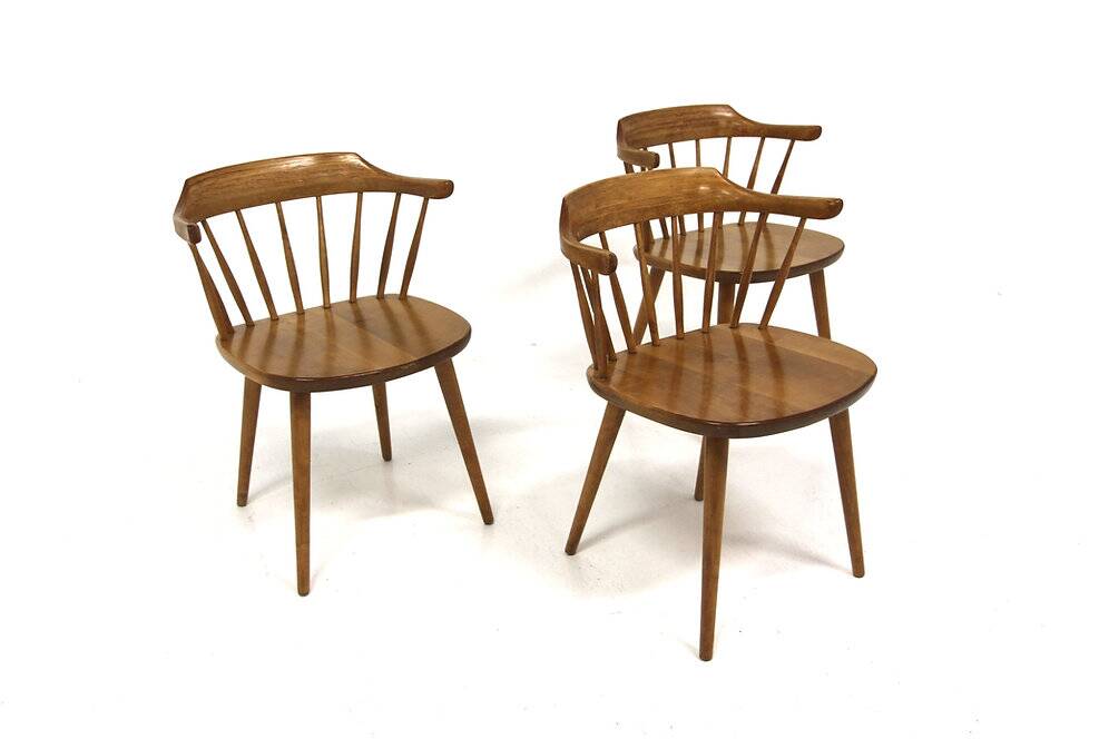 Set of 3 "Småland" chairs, Yngve Ekström, Sweden, 1970