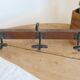 Vintage wooden wall hook – 3 metal hooks