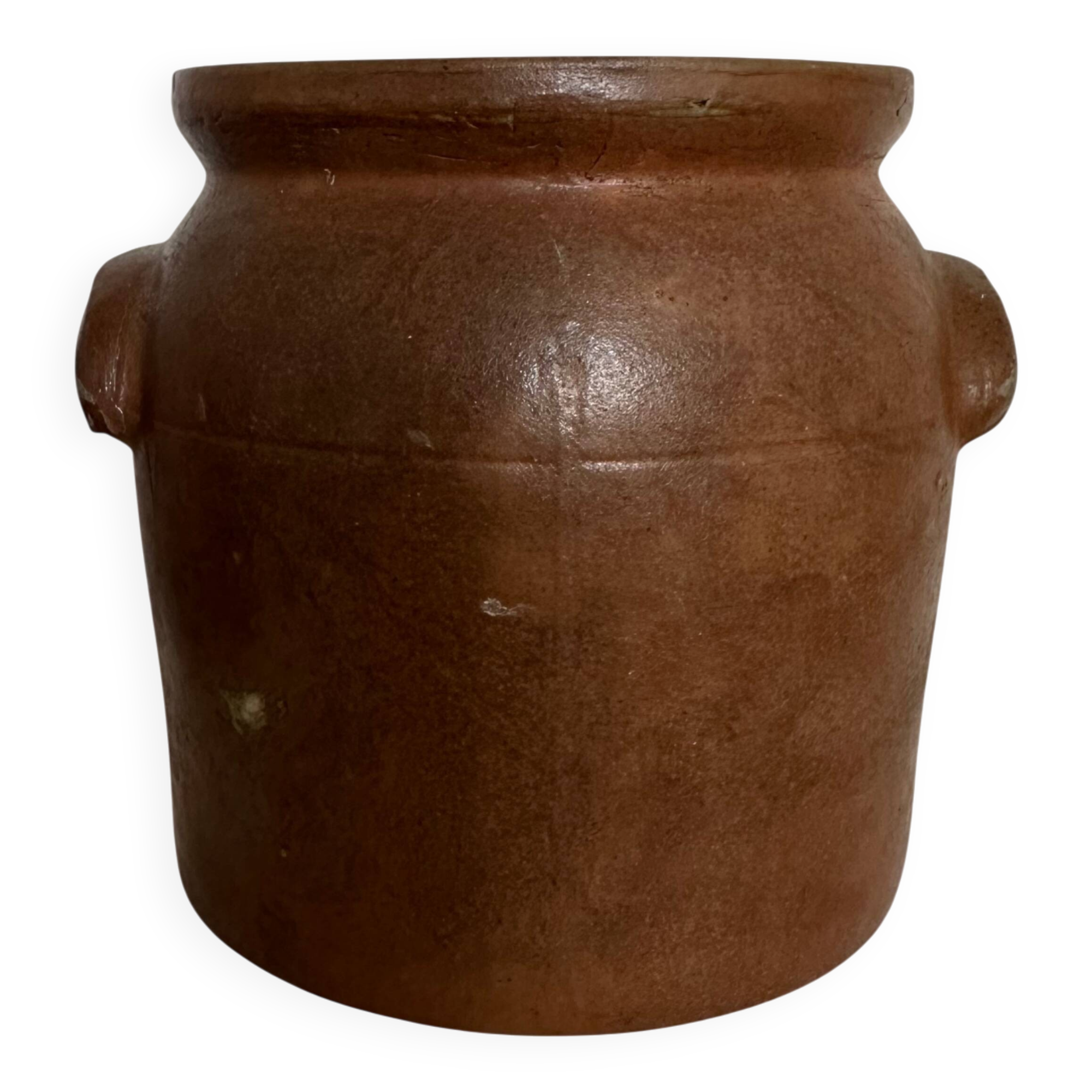 Pot à graisse en grès brun brut