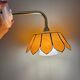 Vintage angled wall lamp with mother-of-pearl lampshade and vintage tulip in white glass