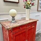 Buffet parisien patine rouge