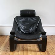 Scandinavian armchair and ottoman Ake Frybiter Kroken Roche Bobois