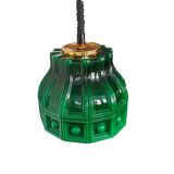 Scandinavian Modern green glass hanging lamp Helena Tynell