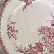 Assiette FF Pexonne Terre de Fer décor rose oiseaux XIX