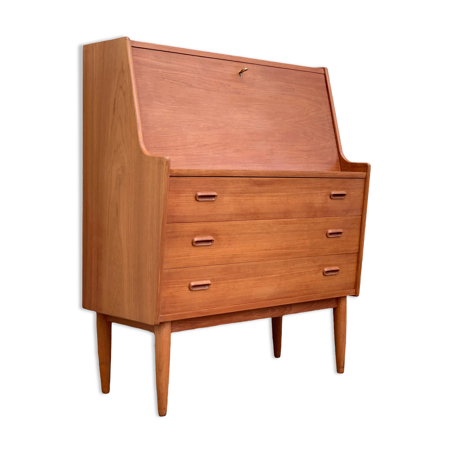 Secretary chest of drawers Teak by Arne Wahl Iversen for Falster Modelfabrik 1960